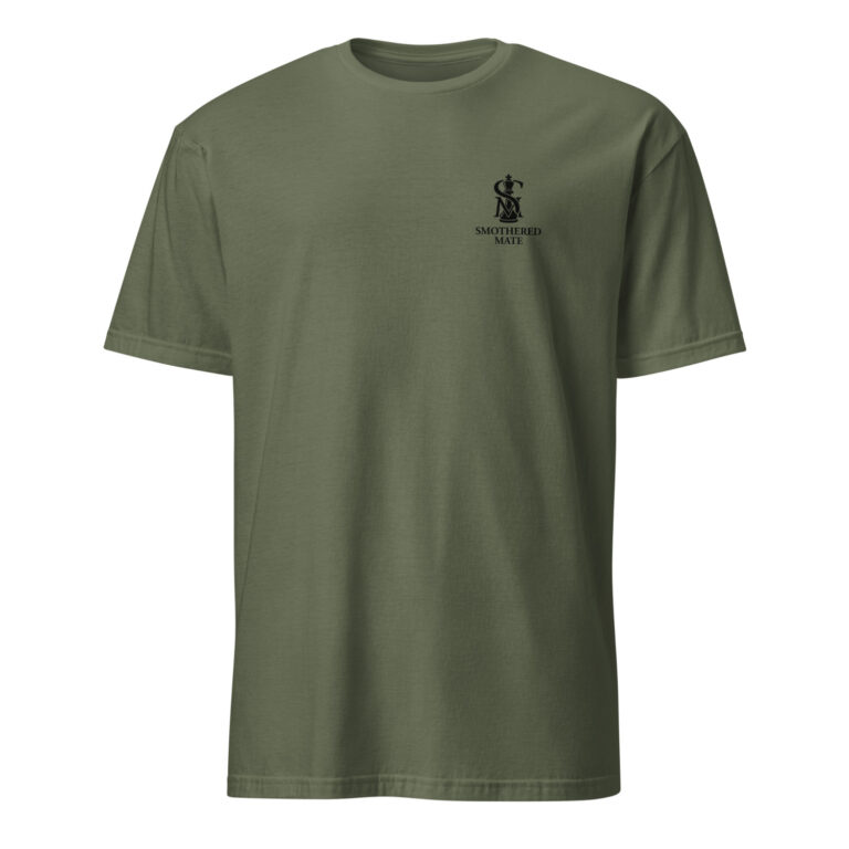 Smothered Mate Chess Apparel logo t-shirt in green - front