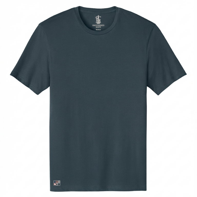 Classic Philidor Chess T-Shirt in Deep Steal Blue Color - front