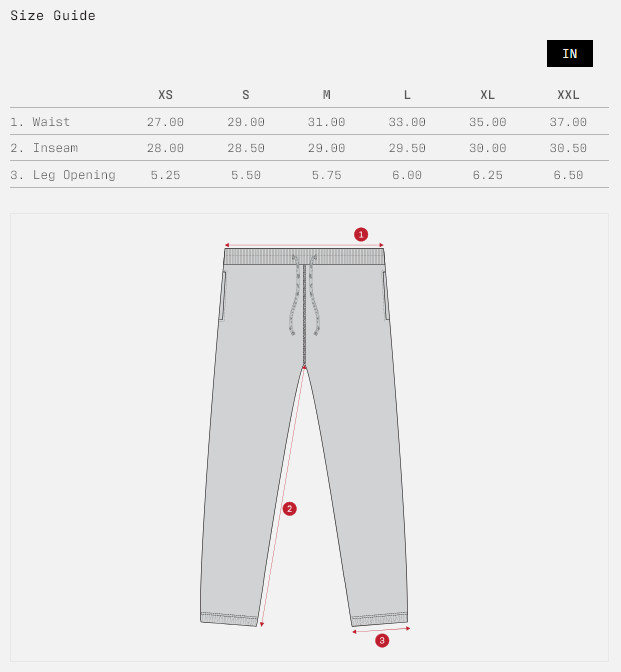 Olive Pawn Chip Sweatpants sizing guide by Smothered Mate